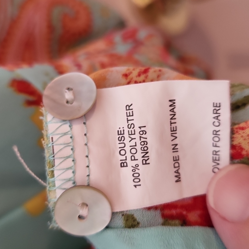 ANTHROPOLOGIE Fig and Flower Boho Peasant Blouse Size S - Picture 12 of 13